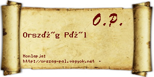 Ország Pál névjegykártya