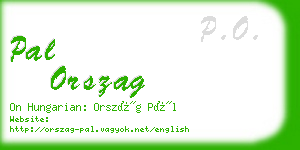 pal orszag business card